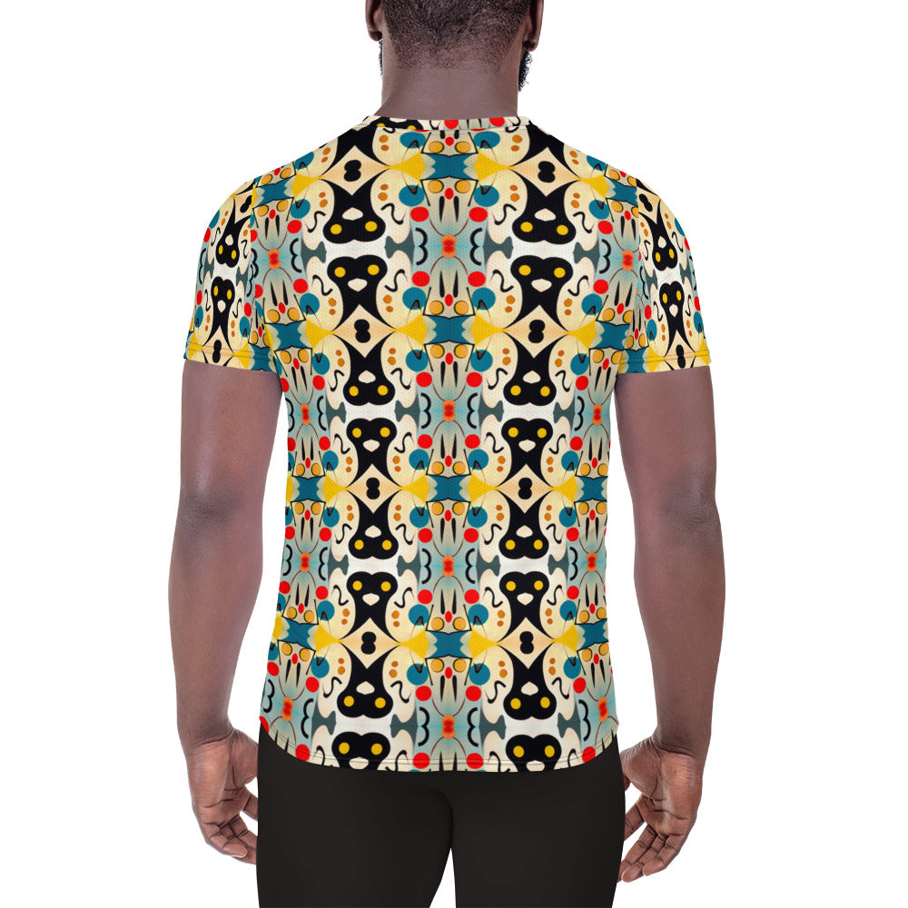 DMV 0342 Vintage Artsy All-Over Print Men's Athletic T-shirt