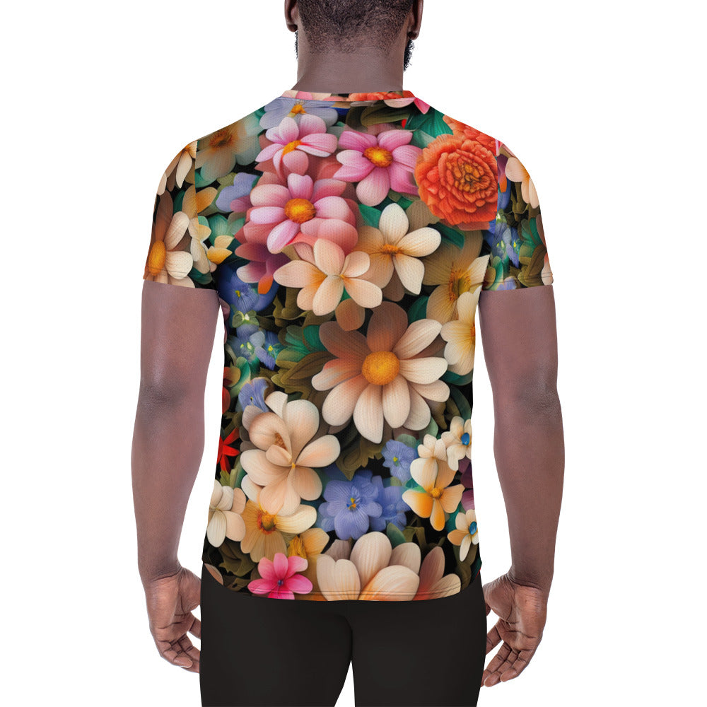 DMV 0375 Floral All-Over Print Men's Athletic T-shirt