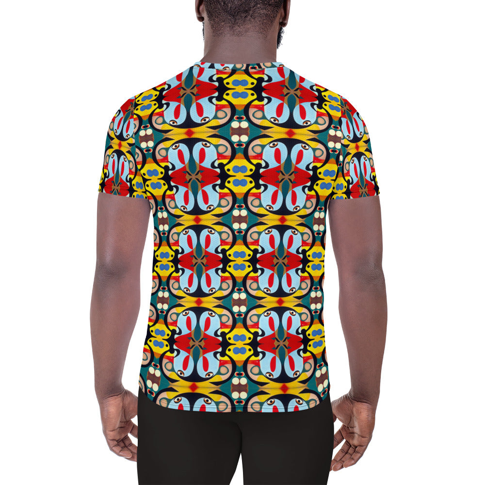 DMV 0948 Vintage Artsy All-Over Print Men's Athletic T-shirt