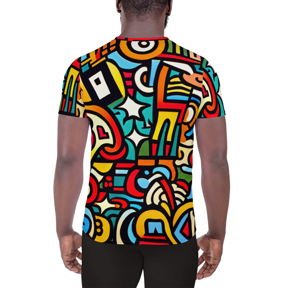 DMV 0456 Psy Art All-Over Print Men's Athletic T-shirt