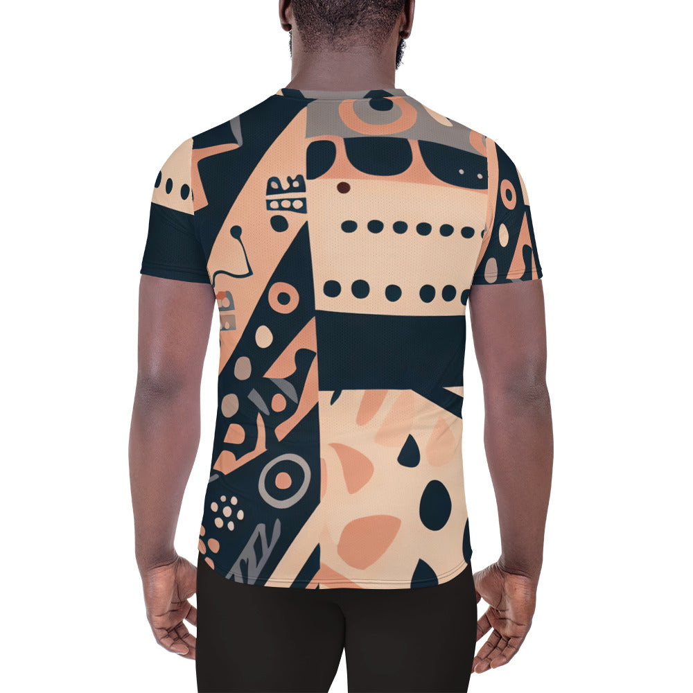 DMV 1253 Boho All-Over Print Men's Athletic T-shirt