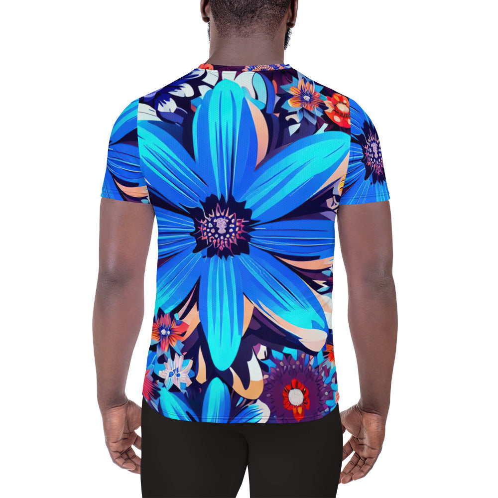 DMV 1325 Floral All-Over Print Men's Athletic T-shirt