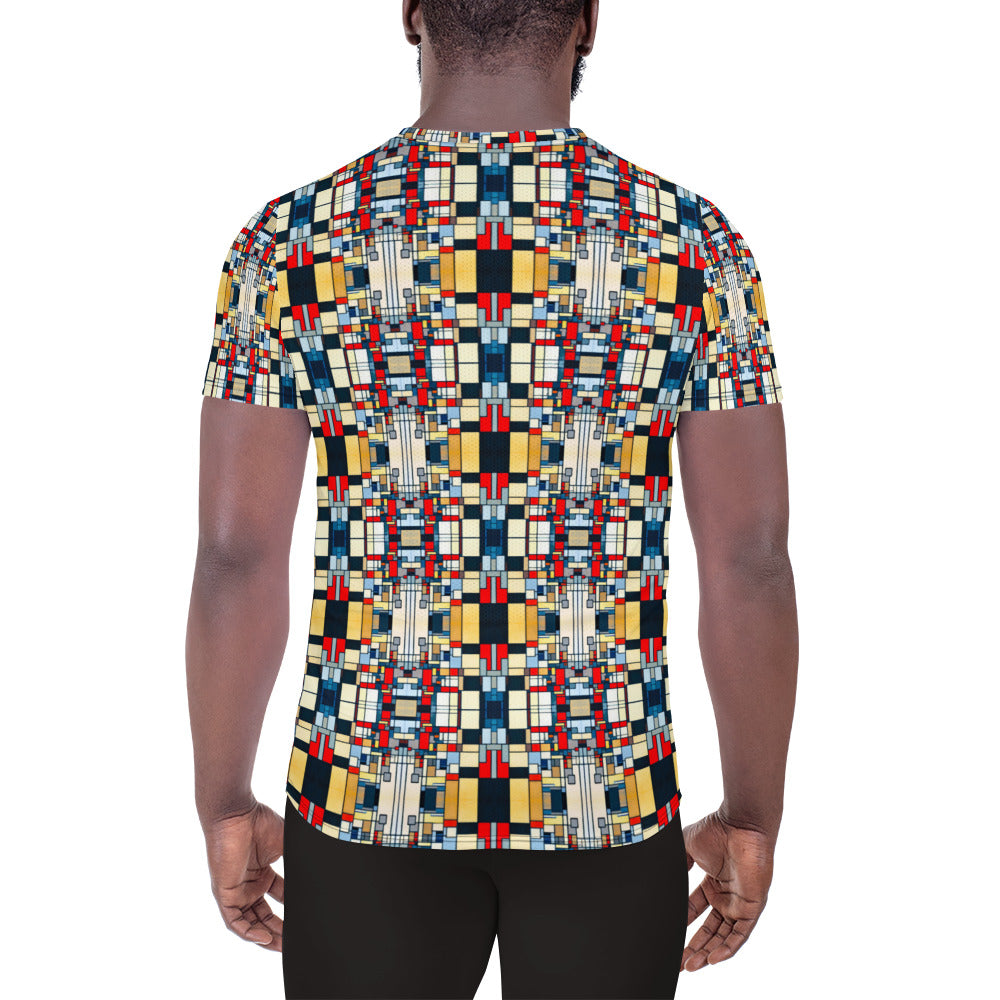 DMV 1853 Geo Boho All-Over Print Men's Athletic T-shirt