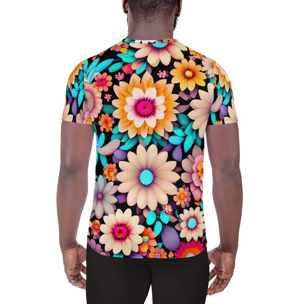 DMV 1947 Floral All-Over Print Men's Athletic T-shirt