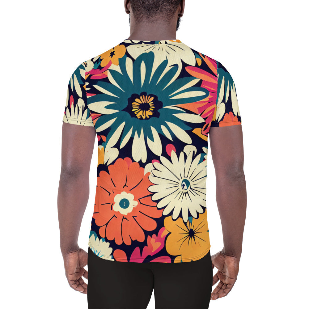 DMV 1429 Floral All-Over Print Men's Athletic T-shirt