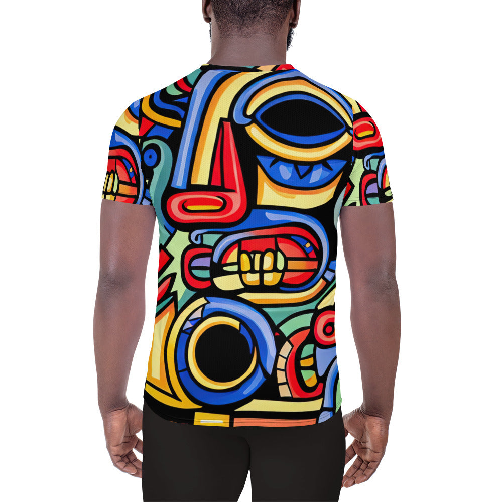 DMV 2041 Psy Art All-Over Print Men's Athletic T-shirt