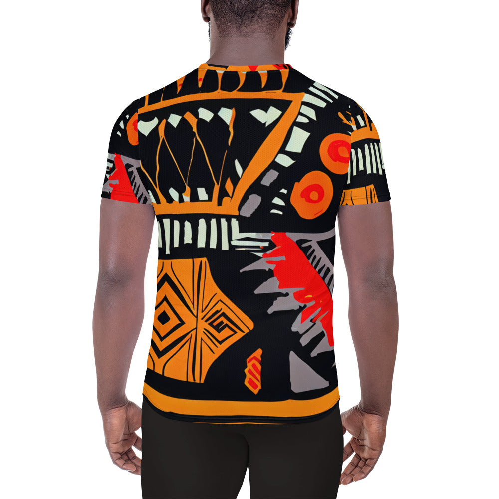 DMV 1364 Boho All-Over Print Men's Athletic T-shirt