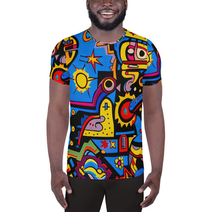 DMV 0235 Psy Art All-Over Print Men's Athletic T-shirt
