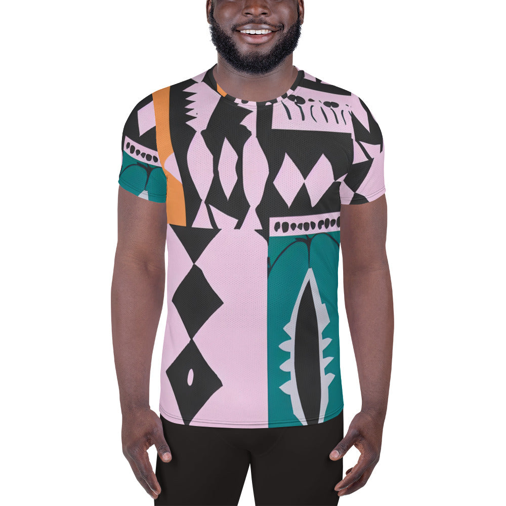 DMV 0229 Boho All-Over Print Men's Athletic T-shirt