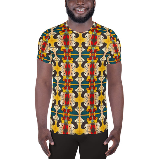 DMV 0281 Vintage Artsy All-Over Print Men's Athletic T-shirt