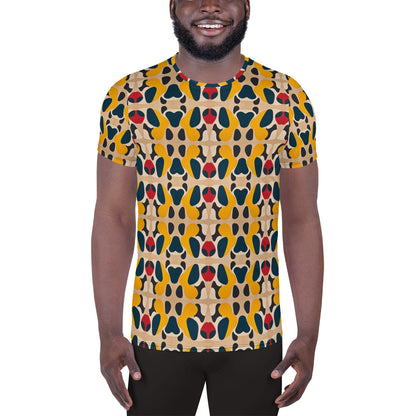 DMV 0236 Vintage Artsy All-Over Print Men's Athletic T-shirt