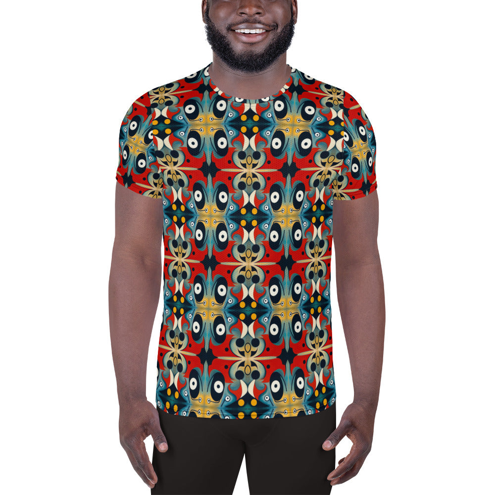 DMV 0269 Vintage Artsy All-Over Print Men's Athletic T-shirt