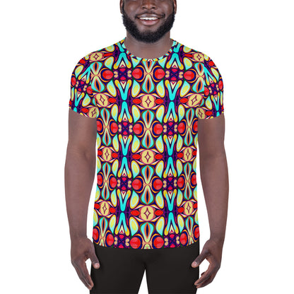 DMV 0036 Vintage Artsy All-Over Print Men's Athletic T-shirt