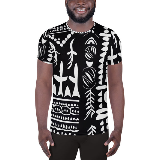 DMV 0060 Boho All-Over Print Men's Athletic T-shirt