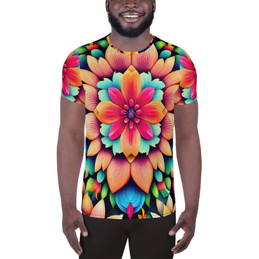 DMV 0020 Floral All-Over Print Men's Athletic T-shirt