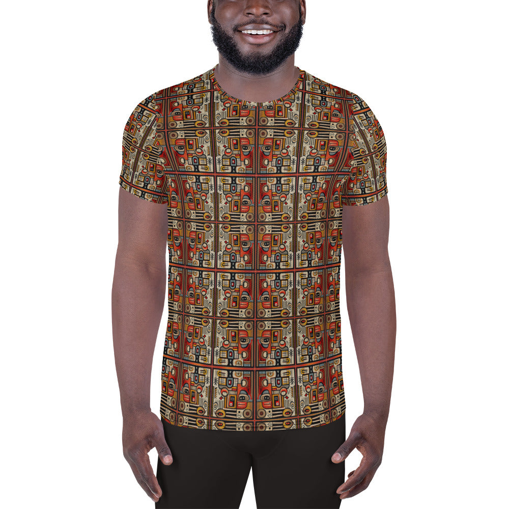 DMV 0073 Classic Boho All-Over Print Men's Athletic T-shirt