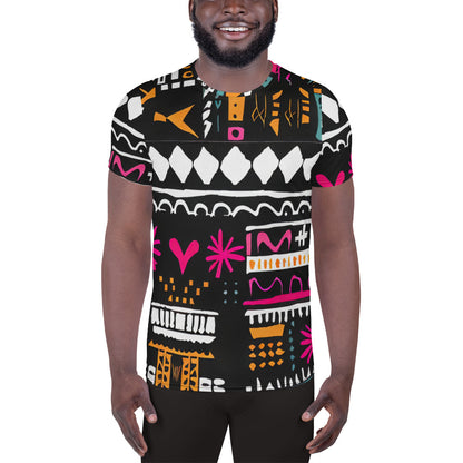 DMV 0011 Boho All-Over Print Men's Athletic T-shirt