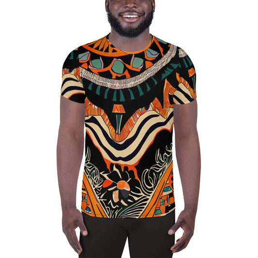 DMV 0033 Boho All-Over Print Men's Athletic T-shirt