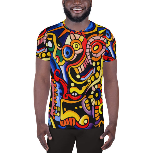 DMV 0051 Psy Art All-Over Print Men's Athletic T-shirt