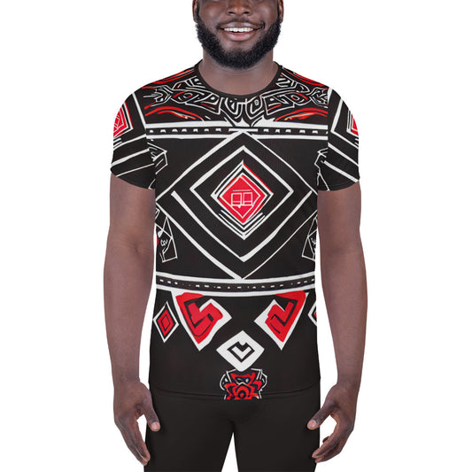 DMV 0090 Boho All-Over Print Men's Athletic T-shirt