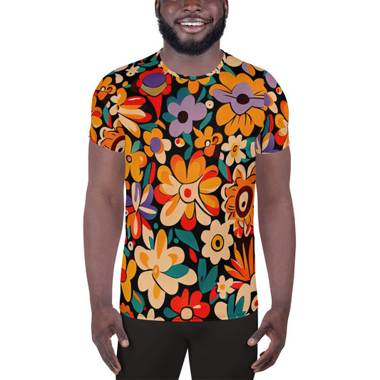 DMV 0029 Floral All-Over Print Men's Athletic T-shirt