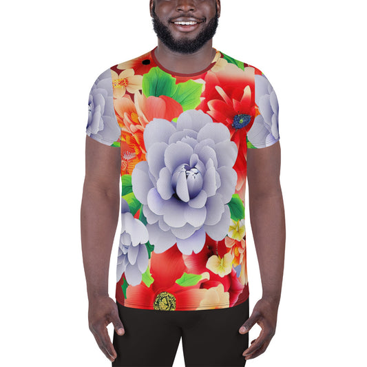 DMV 0035 Floral All-Over Print Men's Athletic T-shirt