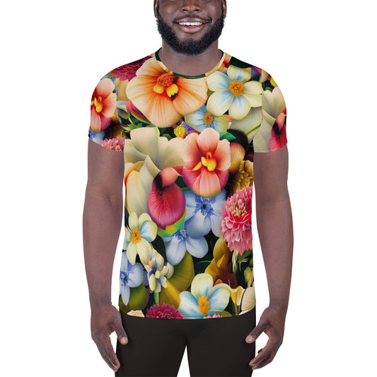 DMV 0088 Floral All-Over Print Men's Athletic T-shirt