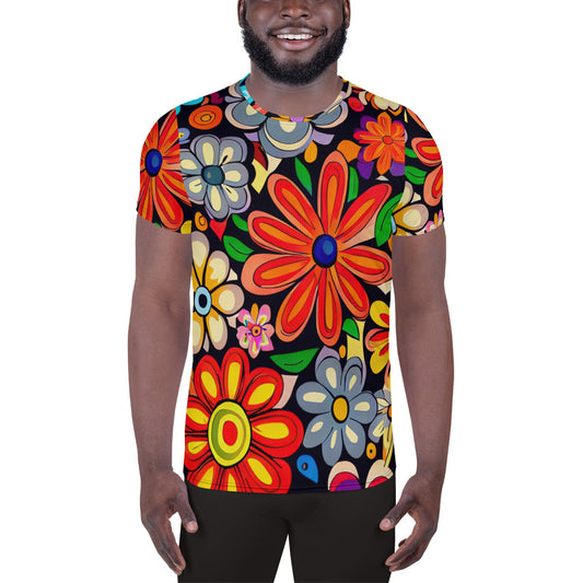 DMV 0018 Floral All-Over Print Men's Athletic T-shirt