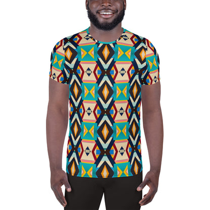 DMV 0111 Classic Boho All-Over Print Men's Athletic T-shirt