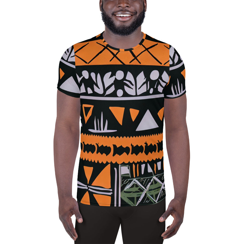 DMV 0115 Boho All-Over Print Men's Athletic T-shirt