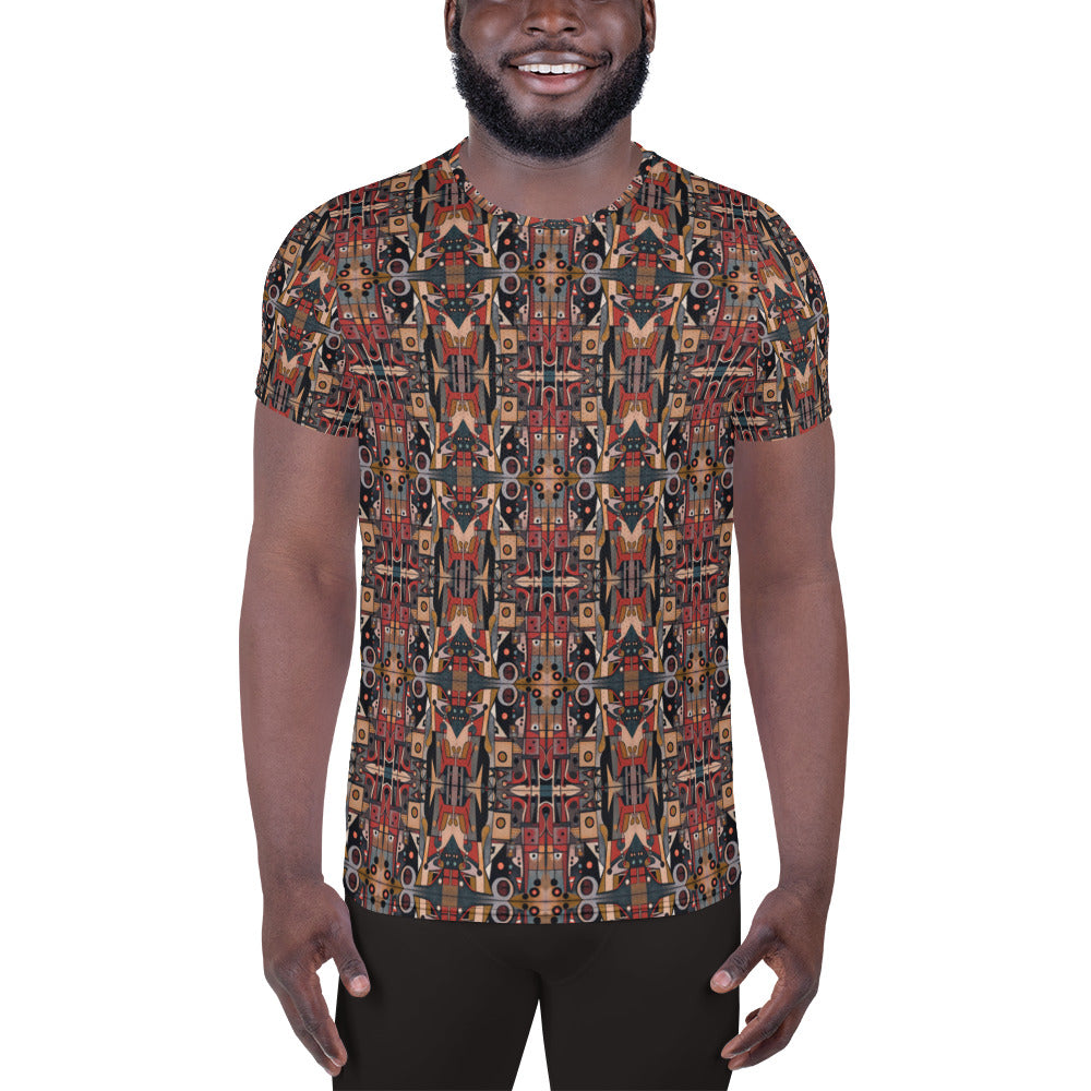 DMV 0266 Classic Boho All-Over Print Men's Athletic T-shirt