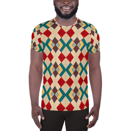 DMV 0129 Classic Boho All-Over Print Men's Athletic T-shirt