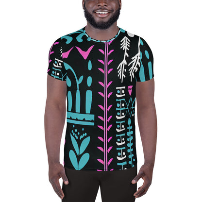 DMV 0122 Boho All-Over Print Men's Athletic T-shirt