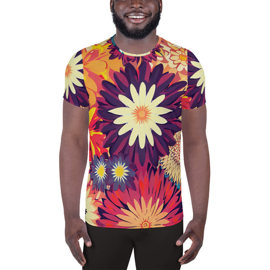 DMV 0097 Floral All-Over Print Men's Athletic T-shirt