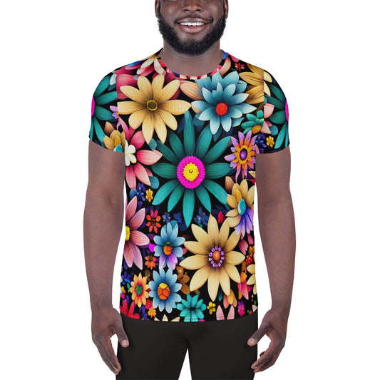 DMV 0265 Floral All-Over Print Men's Athletic T-shirt