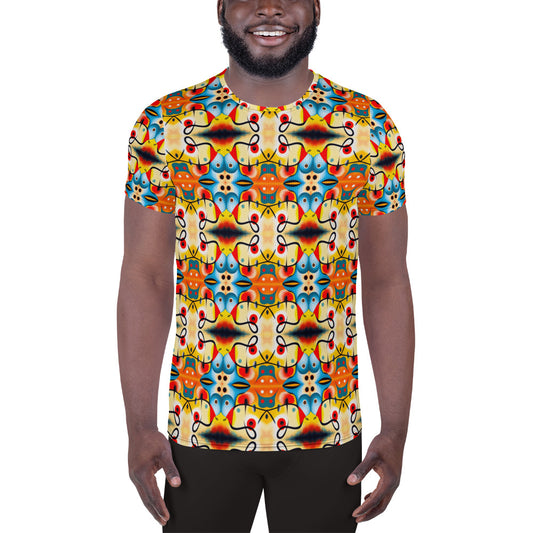 DMV 0103 Vintage Artsy All-Over Print Men's Athletic T-shirt