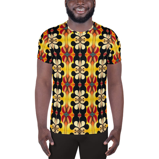 DMV 0215 Vintage Artsy All-Over Print Men's Athletic T-shirt