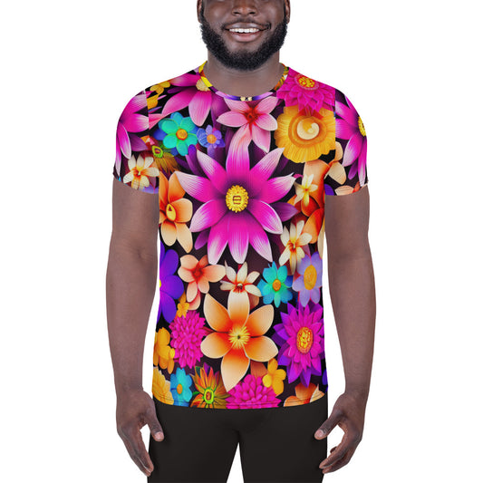 DMV 0136 Floral All-Over Print Men's Athletic T-shirt