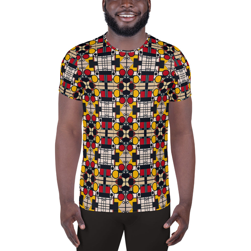 DMV 0142 Geo Boho All-Over Print Men's Athletic T-shirt