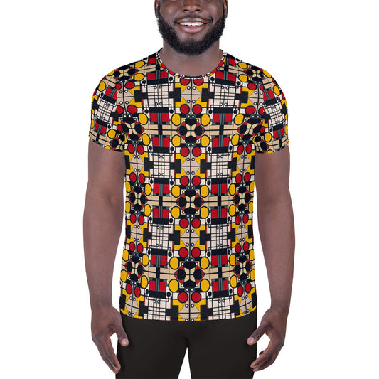 DMV 0142 Geo Boho All-Over Print Men's Athletic T-shirt