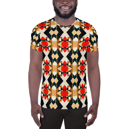 DMV 0138 Geo Boho All-Over Print Men's Athletic T-shirt