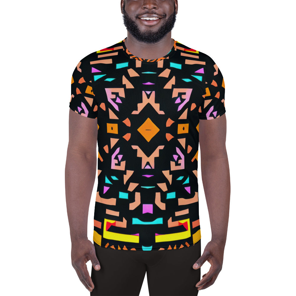 DMV 0147 Boho All-Over Print Men's Athletic T-shirt