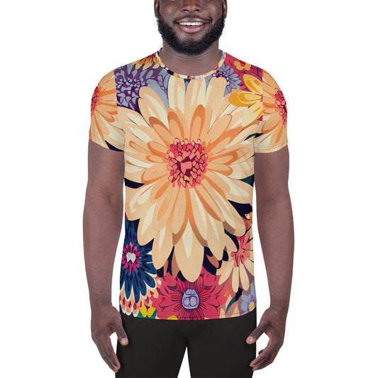 DMV 0137 Floral All-Over Print Men's Athletic T-shirt