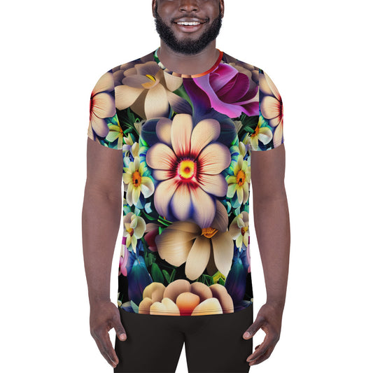 DMV 0206 Floral All-Over Print Men's Athletic T-shirt