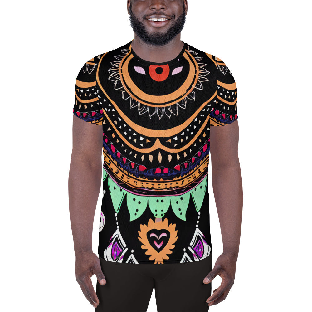 DMV 0180 Boho All-Over Print Men's Athletic T-shirt