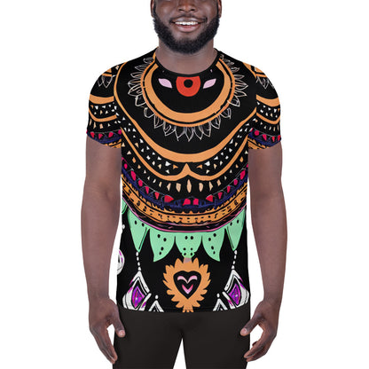 DMV 0180 Boho All-Over Print Men's Athletic T-shirt