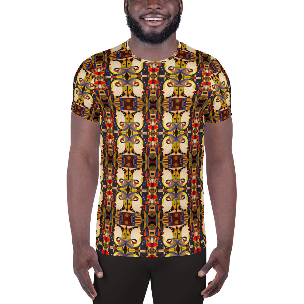 DMV 0176 Chic Boho All-Over Print Men's Athletic T-shirt