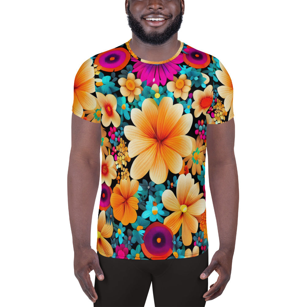 DMV 0259 Floral All-Over Print Men's Athletic T-shirt