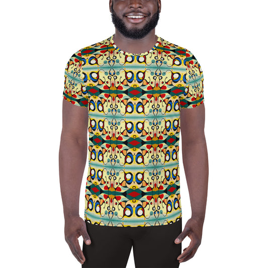 DMV 0405 Vintage Artsy All-Over Print Men's Athletic T-shirt