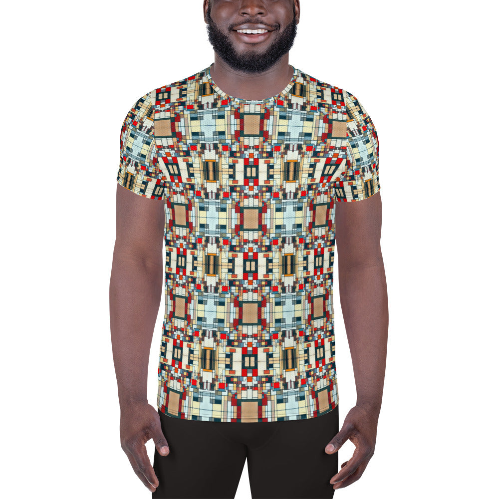 DMV 0184 Geo Boho All-Over Print Men's Athletic T-shirt